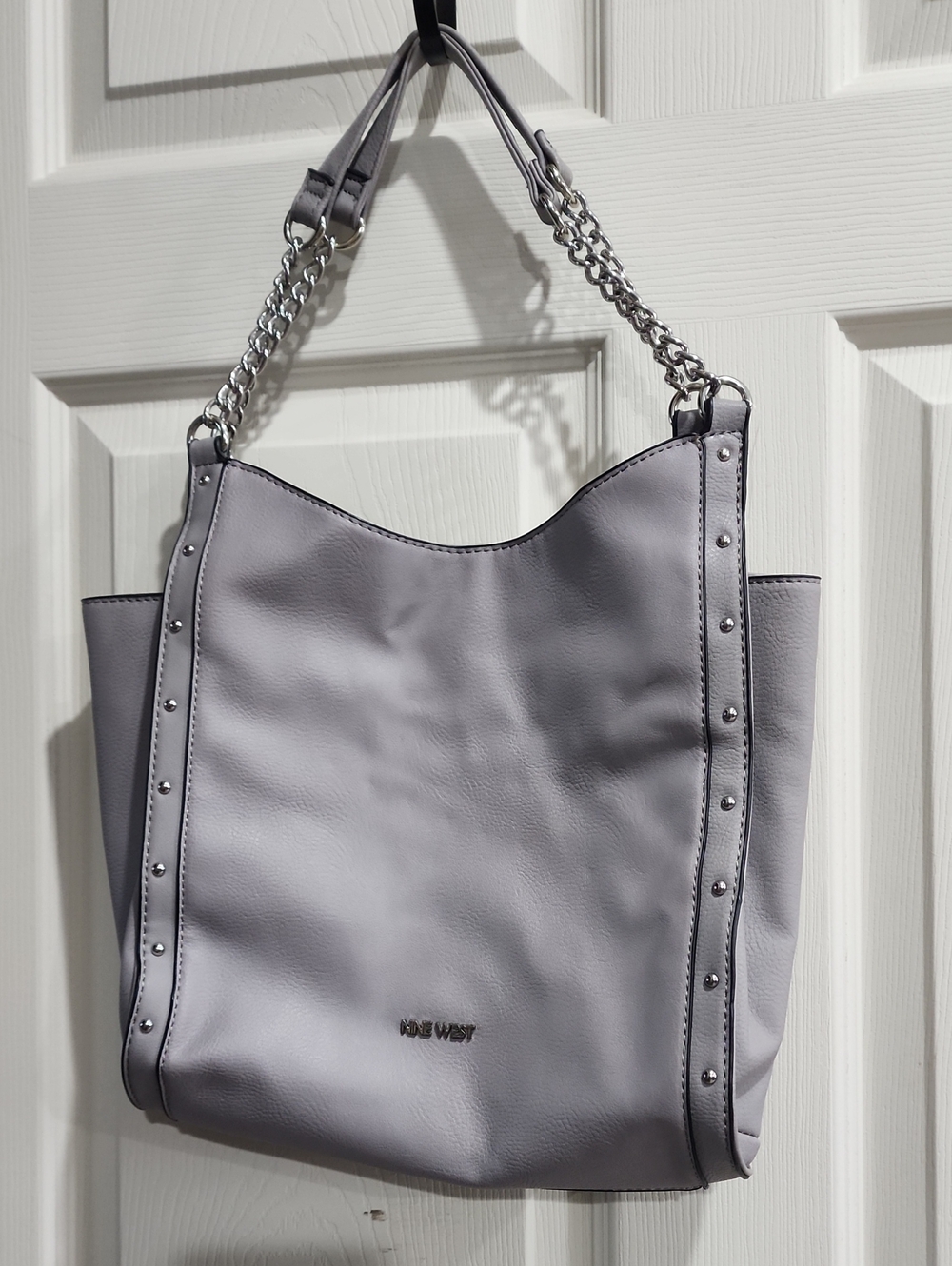 Nine West Pale Lavender Chain-Accent Shoulder Bag